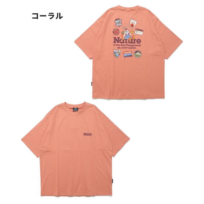 クリフメイヤー KRIFF MAYER メンズ ユニセックス バックプリント ロゴ うさぎ アニマル 綿100 コットン アウトドア 夏 クリフラビット 半袖 Tシャツ ネイチャー | KRIFF MAYER | 22
