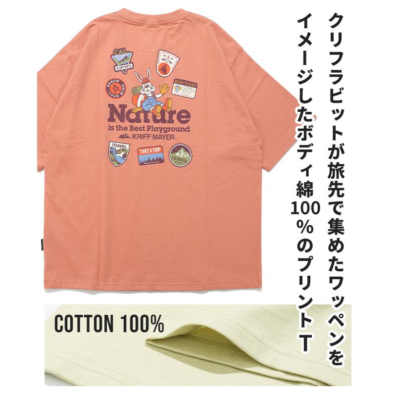 クリフメイヤー KRIFF MAYER メンズ ユニセックス バックプリント ロゴ うさぎ アニマル 綿100 コットン アウトドア 夏 クリフラビット 半袖 Tシャツ ネイチャー | KRIFF MAYER | 05
