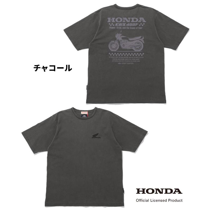 クリフメイヤー KRIFF MAYER メンズ ユニセックス ホンダ バイク オートバイ 半袖 Tシャツ ピグメント染め バックプリント アメカジ HONDAコラボT CBX400F | KRIFF MAYER | 19