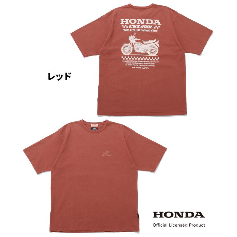 クリフメイヤー KRIFF MAYER メンズ ユニセックス ホンダ バイク オートバイ 半袖 Tシャツ ピグメント染め バックプリント アメカジ HONDAコラボT CBX400F | KRIFF MAYER | 20