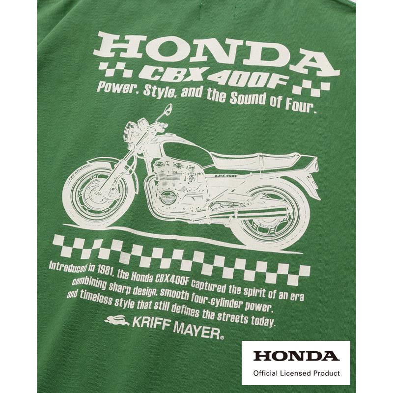 クリフメイヤー KRIFF MAYER メンズ ユニセックス ホンダ バイク オートバイ 半袖 Tシャツ ピグメント染め バックプリント アメカジ HONDAコラボT CBX400F | KRIFF MAYER | 12