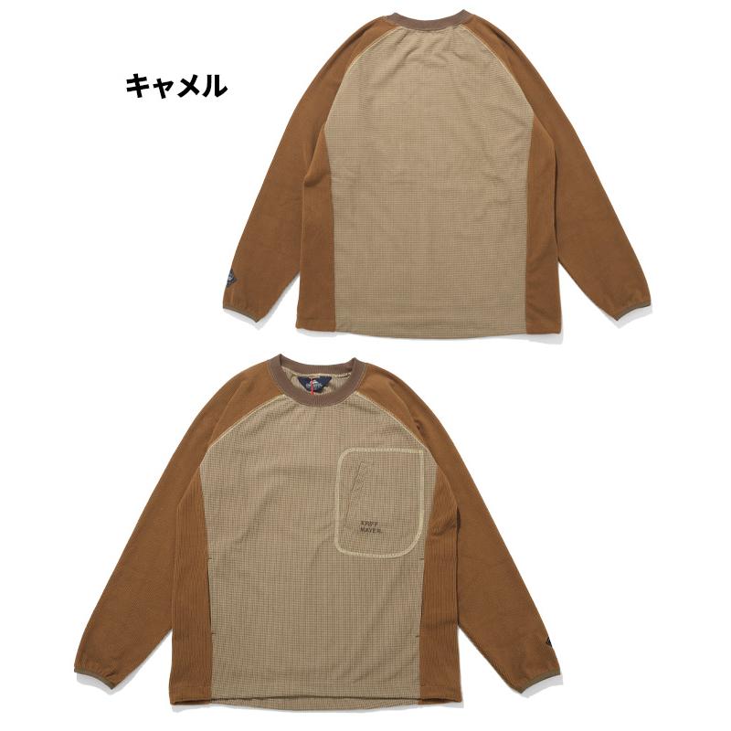 クリフメイヤー KRIFF MAYER メンズ ユニセックス 長袖 Tシャツ ロンT 静電気防止 胸ポケット ドロスト アウトドア 秋 冬 アクティブフリースクルー | KRIFF MAYER | 19