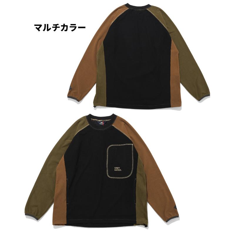 クリフメイヤー KRIFF MAYER メンズ ユニセックス 長袖 Tシャツ ロンT 静電気防止 胸ポケット ドロスト アウトドア 秋 冬 アクティブフリースクルー | KRIFF MAYER | 21