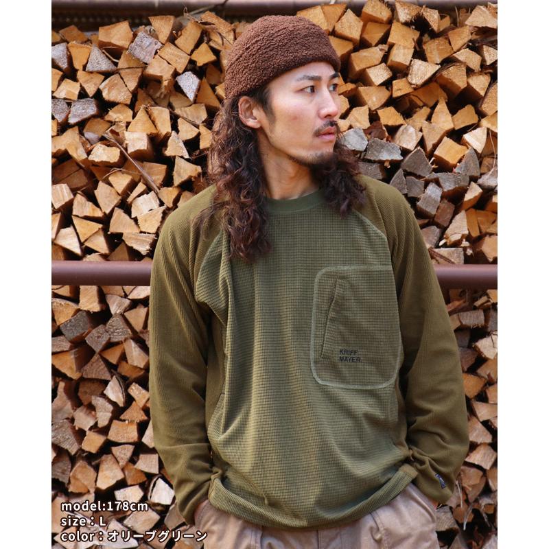 クリフメイヤー KRIFF MAYER メンズ ユニセックス 長袖 Tシャツ ロンT 静電気防止 胸ポケット ドロスト アウトドア 秋 冬 アクティブフリースクルー | KRIFF MAYER | 05