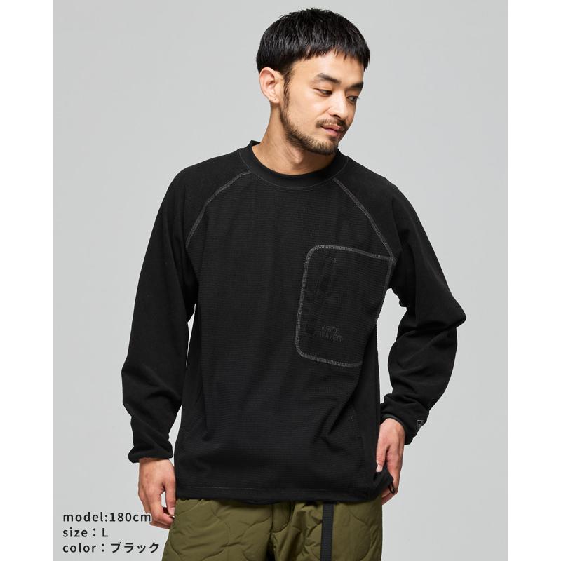 クリフメイヤー KRIFF MAYER メンズ ユニセックス 長袖 Tシャツ ロンT 静電気防止 胸ポケット ドロスト アウトドア 秋 冬 アクティブフリースクルー | KRIFF MAYER | 06