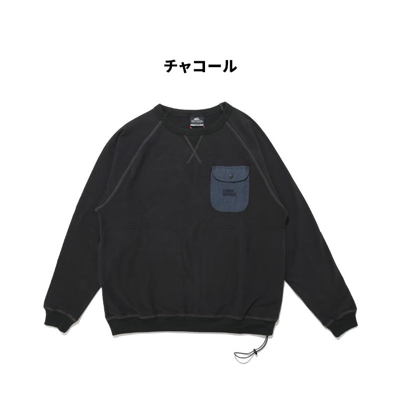 クリフメイヤー KRIFF MAYER メンズ ユニセックス ストレッチ 長袖 Tシャツ ポケット 刺繍 保温 起毛 秋 冬 もちのびドロストスウェットT | KRIFF MAYER | 20