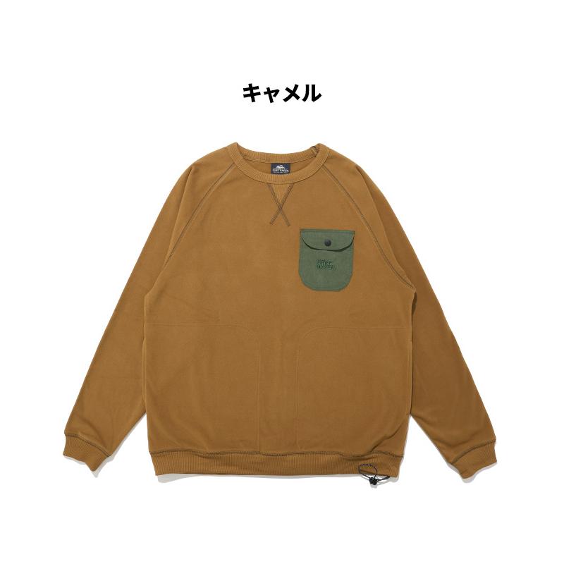 クリフメイヤー KRIFF MAYER メンズ ユニセックス ストレッチ 長袖 Tシャツ ポケット 刺繍 保温 起毛 秋 冬 もちのびドロストスウェットT | KRIFF MAYER | 21
