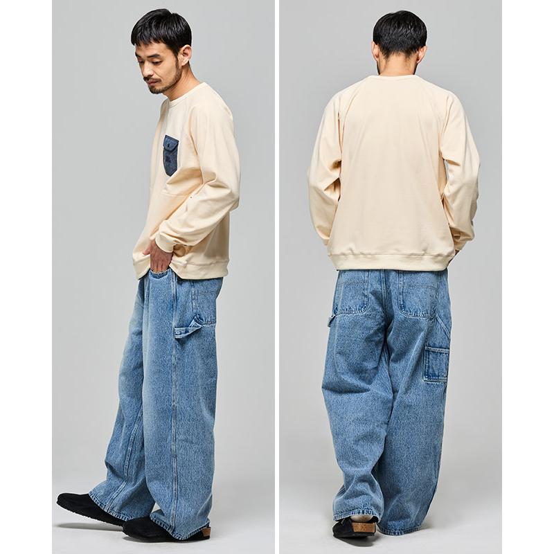 クリフメイヤー KRIFF MAYER メンズ ユニセックス ストレッチ 長袖 Tシャツ ポケット 刺繍 保温 起毛 秋 冬 もちのびドロストスウェットT | KRIFF MAYER | 10