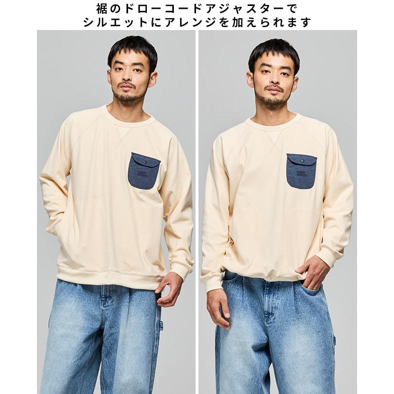 クリフメイヤー KRIFF MAYER メンズ ユニセックス ストレッチ 長袖 Tシャツ ポケット 刺繍 保温 起毛 秋 冬 もちのびドロストスウェットT | KRIFF MAYER | 11