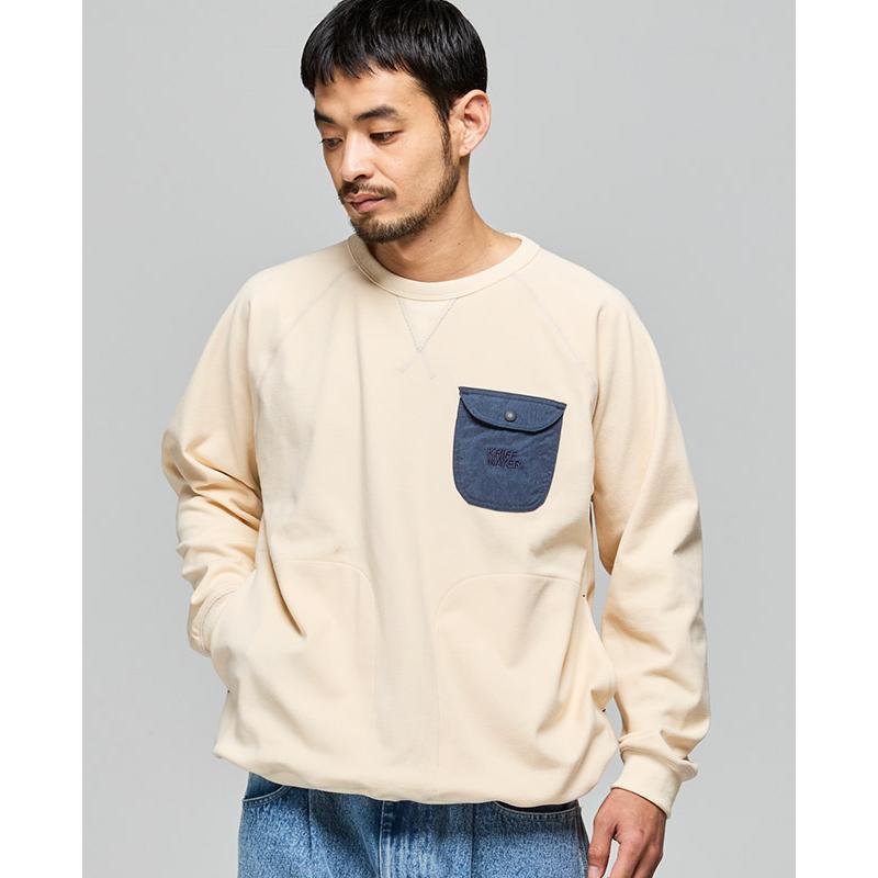 クリフメイヤー KRIFF MAYER メンズ ユニセックス ストレッチ 長袖 Tシャツ ポケット 刺繍 保温 起毛 秋 冬 もちのびドロストスウェットT | KRIFF MAYER | 12