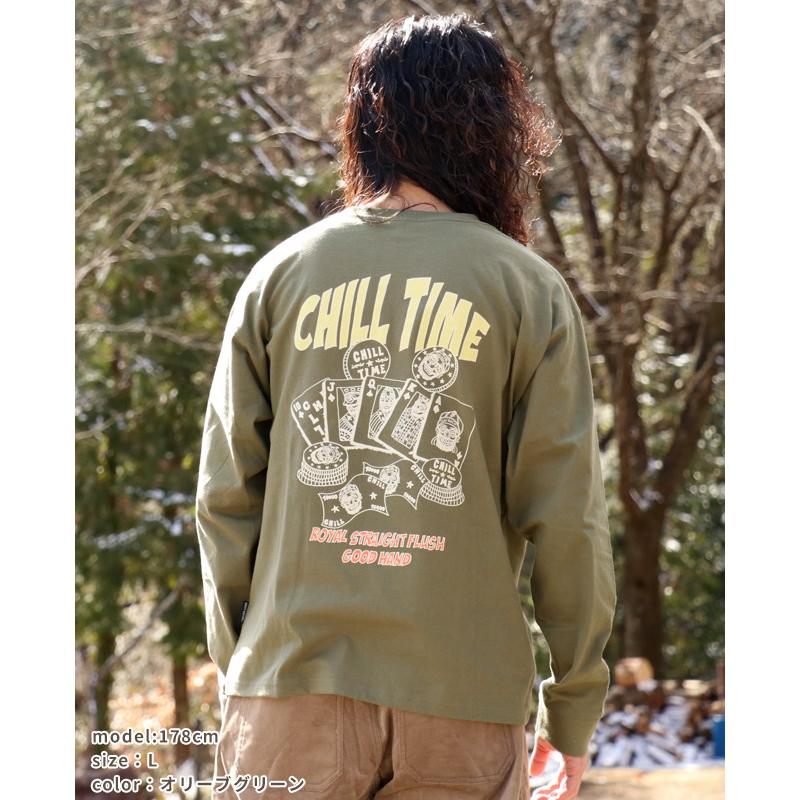 クリフメイヤー KRIFF MAYER メンズ ユニセックス 長袖 Tシャツ レディース バックプリント 綿100 カジュアル 春 秋 チルタイム ロンT ポーカー | KRIFF MAYER | 16