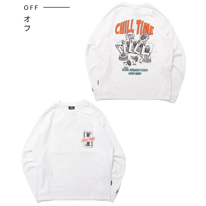 クリフメイヤー KRIFF MAYER メンズ ユニセックス 長袖 Tシャツ レディース バックプリント 綿100 カジュアル 春 秋 チルタイム ロンT ポーカー | KRIFF MAYER | 19