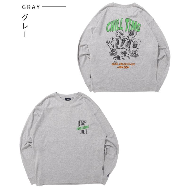 クリフメイヤー KRIFF MAYER メンズ ユニセックス 長袖 Tシャツ レディース バックプリント 綿100 カジュアル 春 秋 チルタイム ロンT ポーカー | KRIFF MAYER | 20