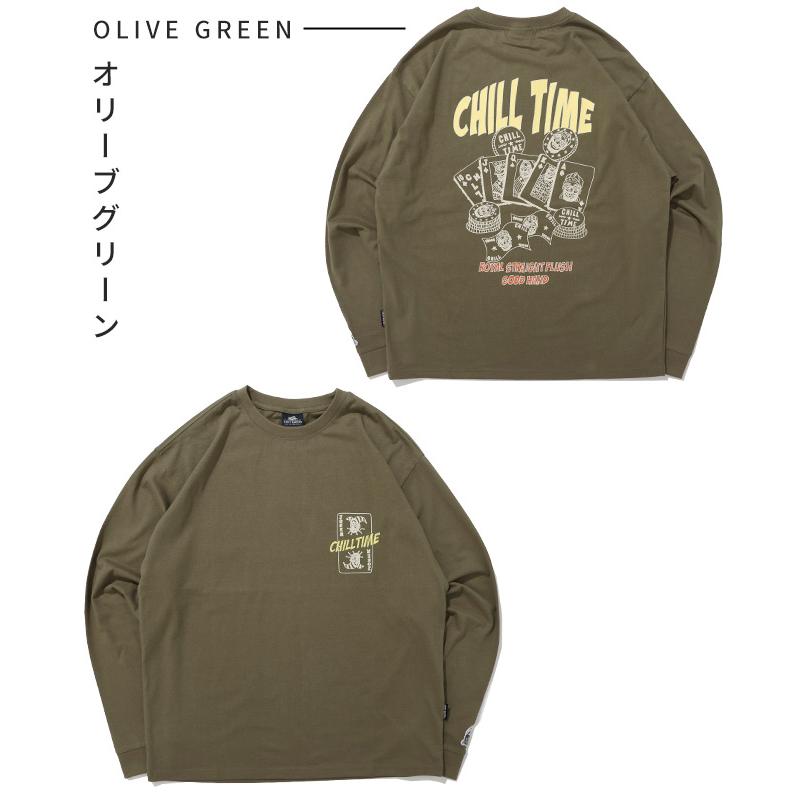 クリフメイヤー KRIFF MAYER メンズ ユニセックス 長袖 Tシャツ レディース バックプリント 綿100 カジュアル 春 秋 チルタイム ロンT ポーカー | KRIFF MAYER | 22