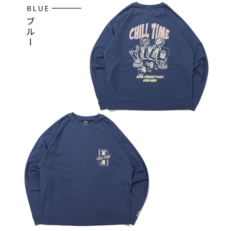 クリフメイヤー KRIFF MAYER メンズ ユニセックス 長袖 Tシャツ レディース バックプリント 綿100 カジュアル 春 秋 チルタイム ロンT ポーカー | KRIFF MAYER | 23