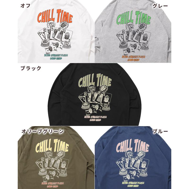クリフメイヤー KRIFF MAYER メンズ ユニセックス 長袖 Tシャツ レディース バックプリント 綿100 カジュアル 春 秋 チルタイム ロンT ポーカー | KRIFF MAYER | 24