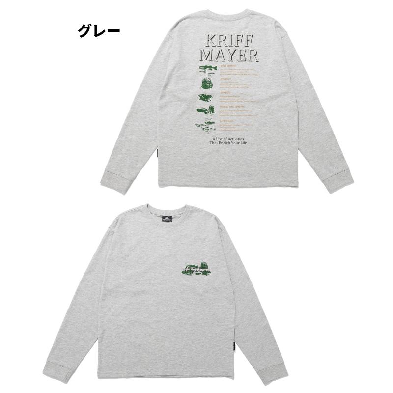 クリフメイヤー KRIFF MAYER メンズ ユニセックス 長袖 Tシャツ バックプリント クルーネック 丸首 カジュアル アメカジ 秋 春 外遊びプリントロンT 釣り | KRIFF MAYER | 17