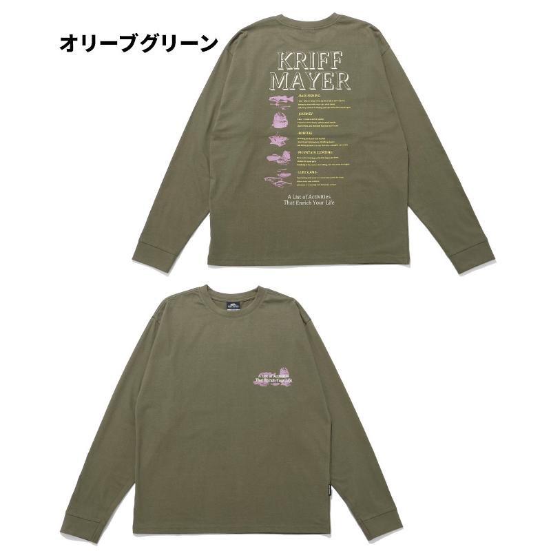 クリフメイヤー KRIFF MAYER メンズ ユニセックス 長袖 Tシャツ バックプリント クルーネック 丸首 カジュアル アメカジ 秋 春 外遊びプリントロンT 釣り | KRIFF MAYER | 19