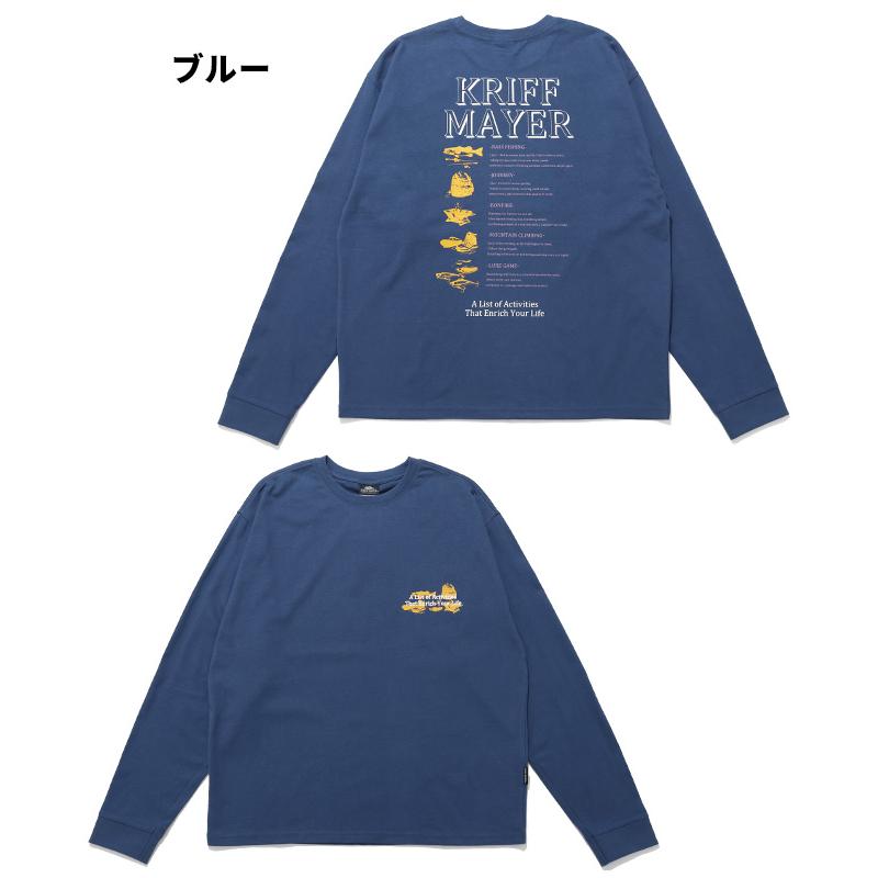 クリフメイヤー KRIFF MAYER メンズ ユニセックス 長袖 Tシャツ バックプリント クルーネック 丸首 カジュアル アメカジ 秋 春 外遊びプリントロンT 釣り | KRIFF MAYER | 20