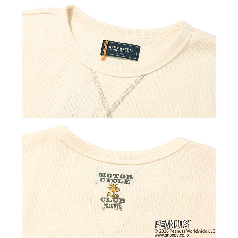 クリフメイヤー KRIFF MAYER メンズ ユニセックス 長袖 ワッフル Tシャツ バイク 春 秋 冬 ハニカムサーマルスウェットT スヌーピー | KRIFF MAYER | 14