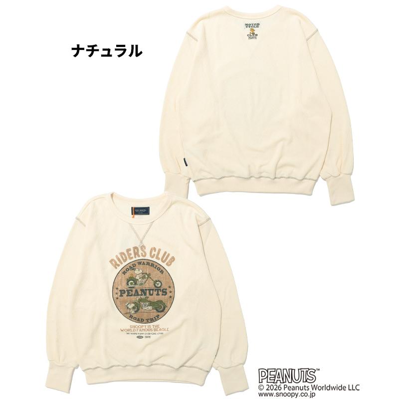 クリフメイヤー KRIFF MAYER メンズ ユニセックス 長袖 ワッフル Tシャツ バイク 春 秋 冬 ハニカムサーマルスウェットT スヌーピー | KRIFF MAYER | 18