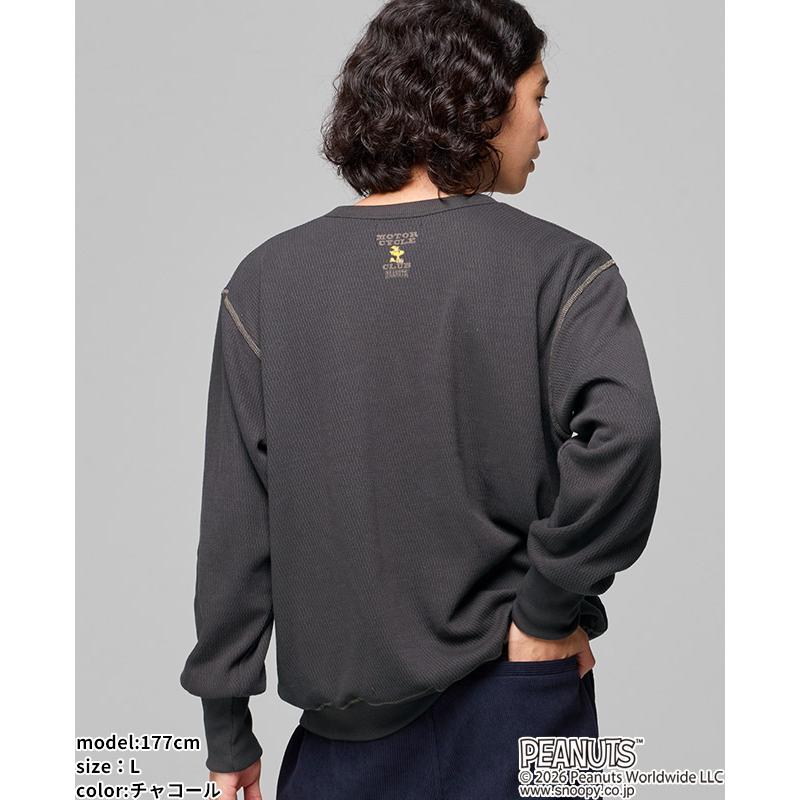 クリフメイヤー KRIFF MAYER メンズ ユニセックス 長袖 ワッフル Tシャツ バイク 春 秋 冬 ハニカムサーマルスウェットT スヌーピー | KRIFF MAYER | 07