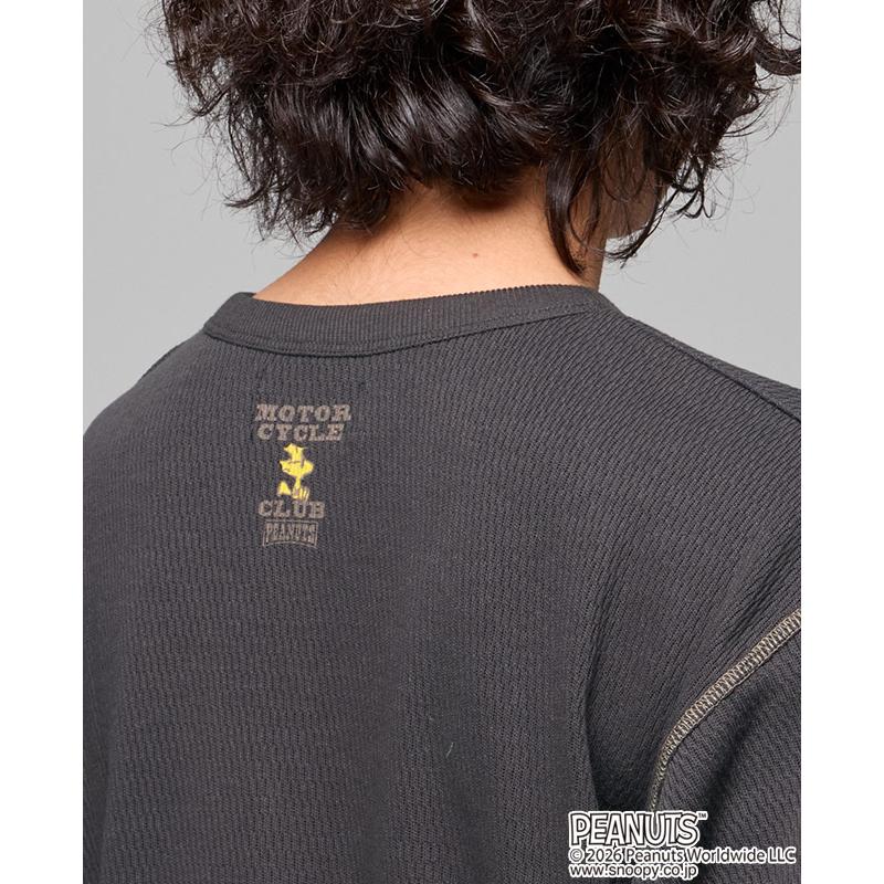 クリフメイヤー KRIFF MAYER メンズ ユニセックス 長袖 ワッフル Tシャツ バイク 春 秋 冬 ハニカムサーマルスウェットT スヌーピー | KRIFF MAYER | 12