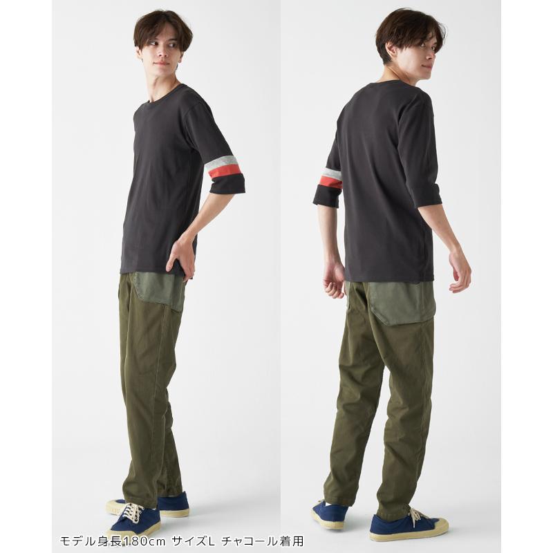 クリフメイヤー KRIFF MAYER メンズ ユニセックス 5分袖 Tシャツ 半端袖 国産 無地 インナー スリム アメカジ 日本製 タイトフィット切替5分袖Tシャツ | KRIFF MAYER | 15