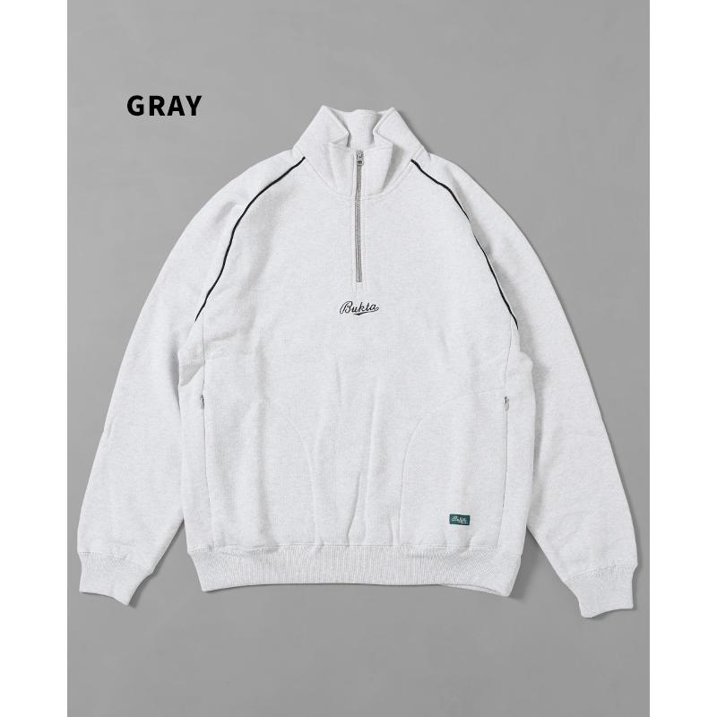 バクタ Bukta メンズ スウェット ハーフジップ ヘビーウェイト ハイネック スタンド 裏起毛 ワイド ストリート 秋 冬 ヘビーOZ裏毛ハーフZIP | Bukta | 17
