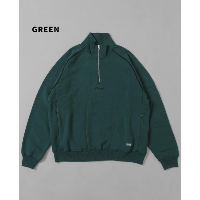 バクタ Bukta メンズ スウェット ハーフジップ ヘビーウェイト ハイネック スタンド 裏起毛 ワイド ストリート 秋 冬 ヘビーOZ裏毛ハーフZIP | Bukta | 19