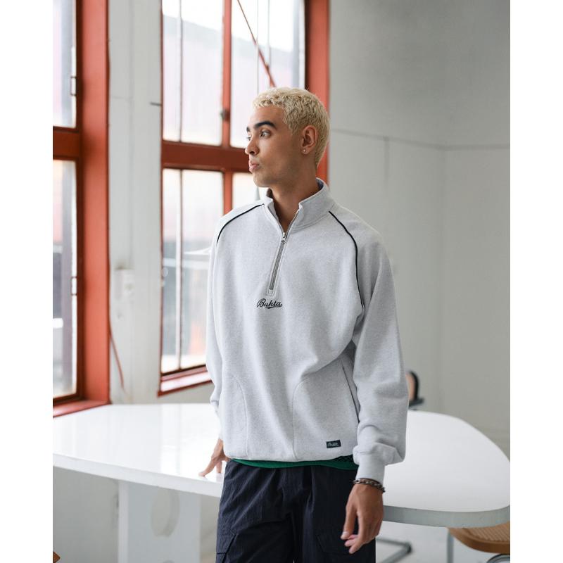 Bukta（バクタ） メンズ スウェット ハーフジップ ヘビーウェイト