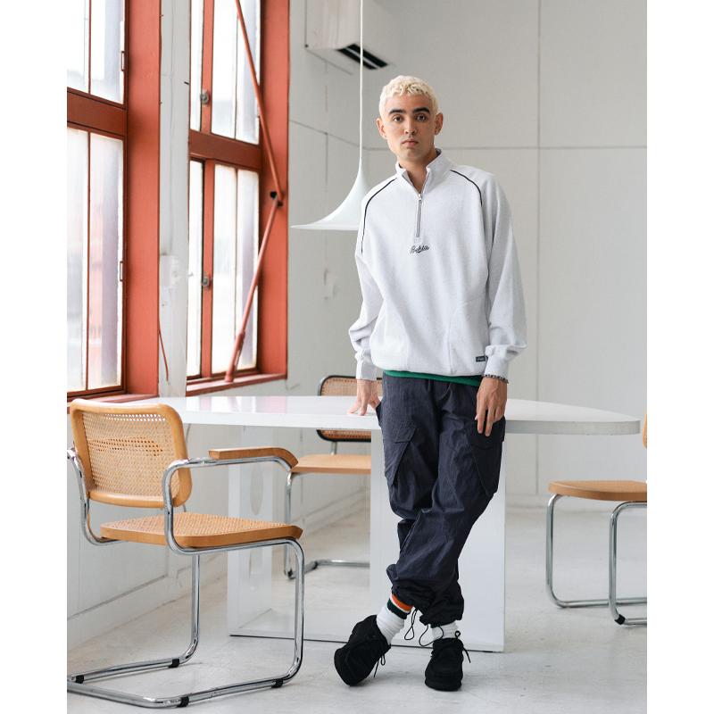 バクタ Bukta メンズ スウェット ハーフジップ ヘビーウェイト ハイネック スタンド 裏起毛 ワイド ストリート 秋 冬 ヘビーOZ裏毛ハーフZIP | Bukta | 06