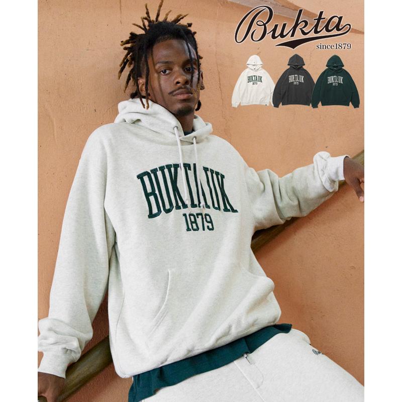 バクタ Bukta メンズ ユニセックス フーディー プルパーカー 長袖 スウェット ロゴ ヘビーオンス アメカジ スポーツ 秋 冬 春 ヘビー裏毛刺繍パーカー | KRIFF MAYER