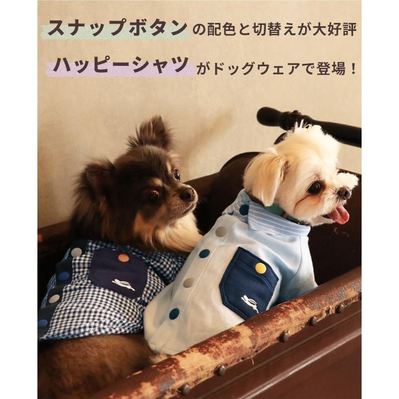 クリフメイヤードッグ KRIFF MAYER DOG シャツ ドッグ お揃い 犬服 ペアルック ストライプ 前開き 抜け毛対策 着脱簡単 ギンガム チェック ハッピーシャツ | KRIFF MAYER | 07
