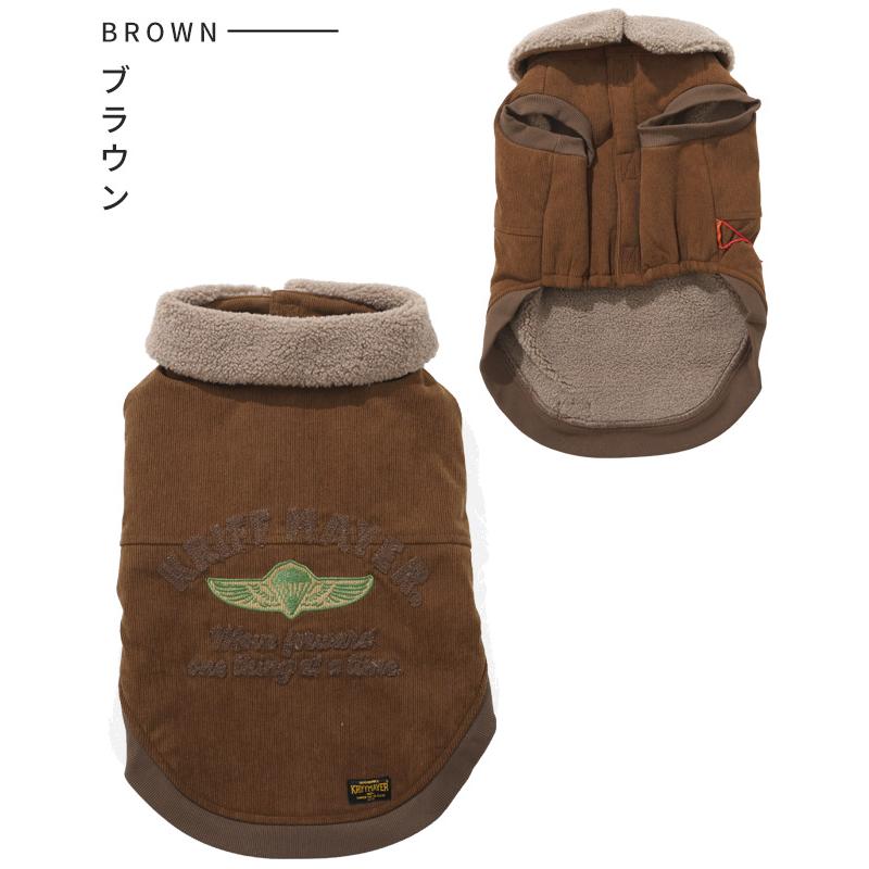 クリフメイヤー ドッグ KRIFF MAYER DOG アウター お揃い 犬服 防寒 袖なし カジュアル 裏ボア コーデュロイ ボンバー ジャケット | KRIFF MAYER | 22
