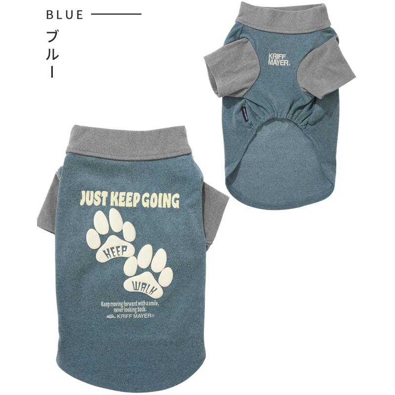 クリフメイヤー ドッグ KRIFF MAYER DOG Tシャツ お揃い 犬服 防寒 伸縮性 可愛い カジュアル 抜け毛対策 肉球 もちのび 刺繍 T 足跡 | KRIFF MAYER | 23