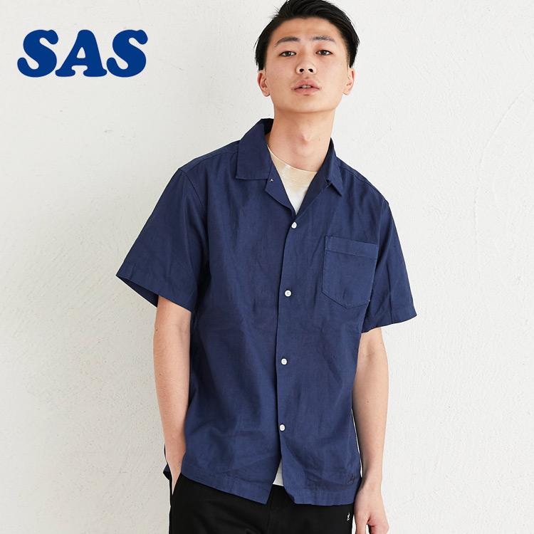 メンズ 半袖シャツ 開襟シャツ 無地 綿 麻 ストレッチ アメカジ サーフ 羽織り カジュアル 春 夏 おしゃれ リラックスオープンカラーシャツ Sas エスエーエス Sas Kriff Mayer 通販 Yahoo ショッピング