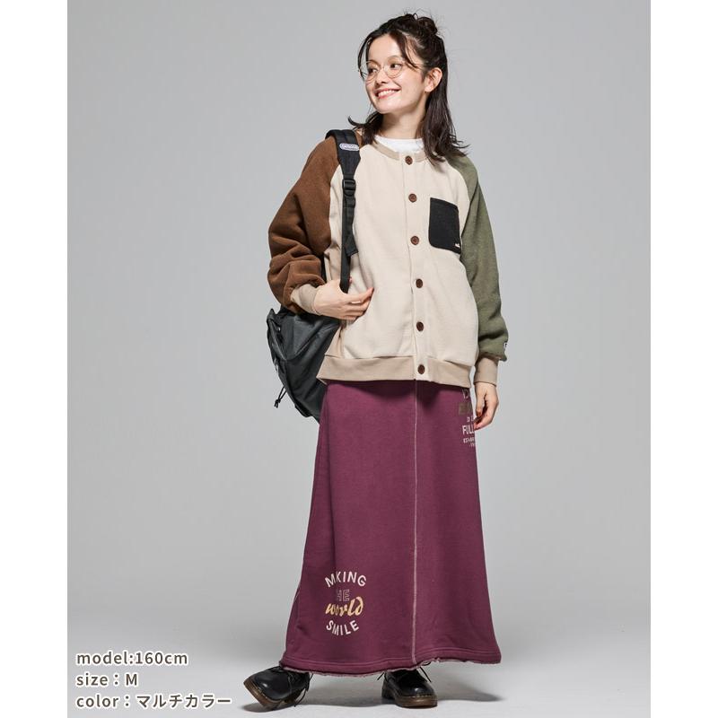 クリフメイヤー レディース KRIFF MAYER LADYS カーディガン 羽織り フリース 裏起毛 軽い 暖かい 体型カバー 配色 アメカジ ワイド カジュアル ブークレ カーデ | KRIFF MAYER Lady's Collection | 12