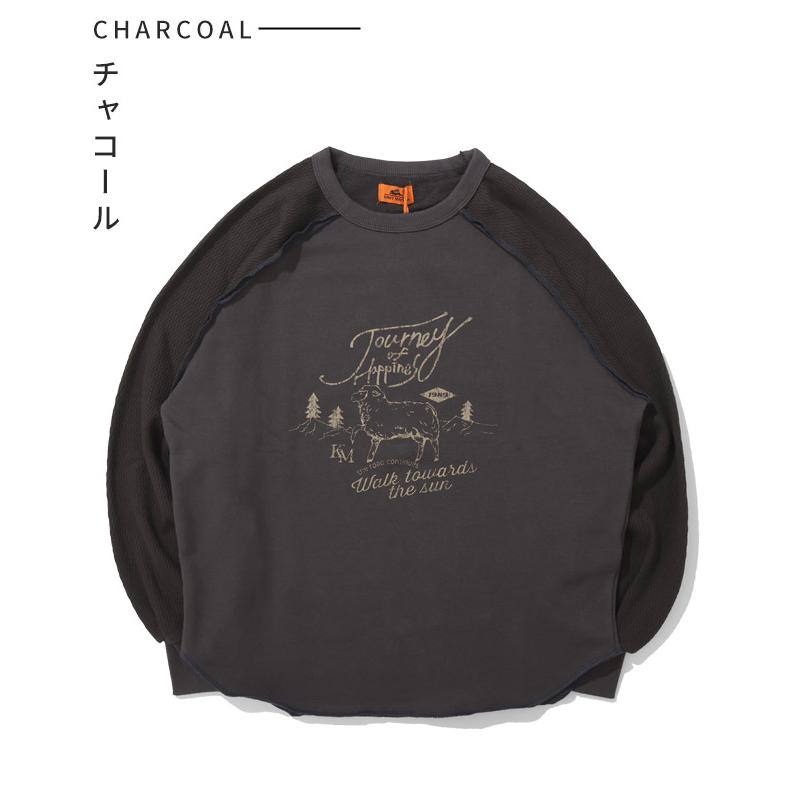 クリフメイヤー レディース KRIFF MAYER LADYS ロンT トップス ゆったり カジュアル サーマル ワッフル のび~る 裏毛 異素材 切替 スウェット | KRIFF MAYER Lady's Collection | 18