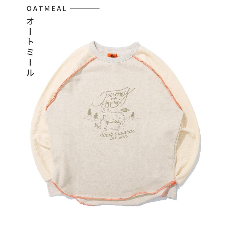 クリフメイヤー レディース KRIFF MAYER LADYS ロンT トップス ゆったり カジュアル サーマル ワッフル のび~る 裏毛 異素材 切替 スウェット | KRIFF MAYER Lady's Collection | 19