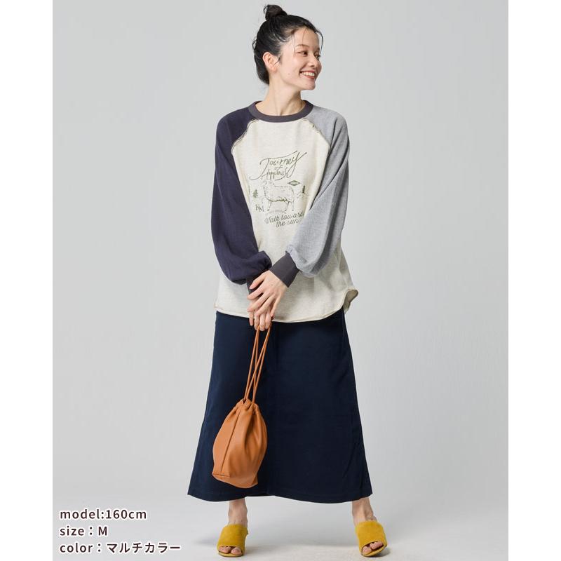 クリフメイヤー レディース KRIFF MAYER LADYS ロンT トップス ゆったり カジュアル サーマル ワッフル のび~る 裏毛 異素材 切替 スウェット | KRIFF MAYER Lady's Collection | 13