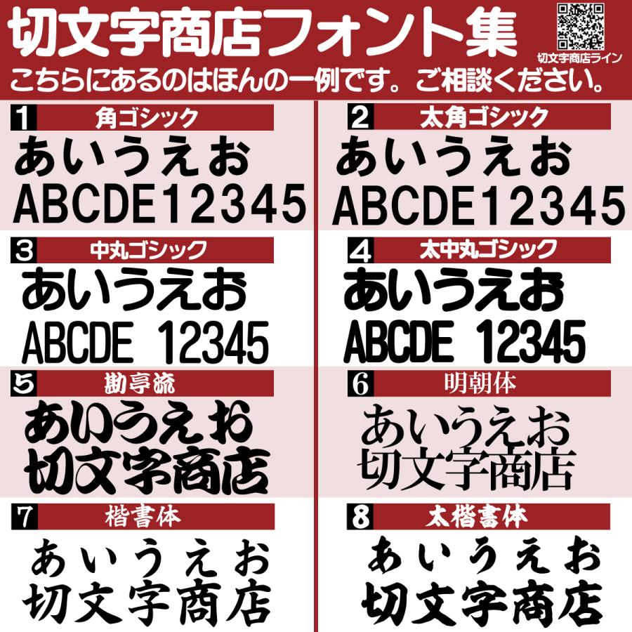 カッティングステッカー 文字高7センチ 一文字 ファイングレード