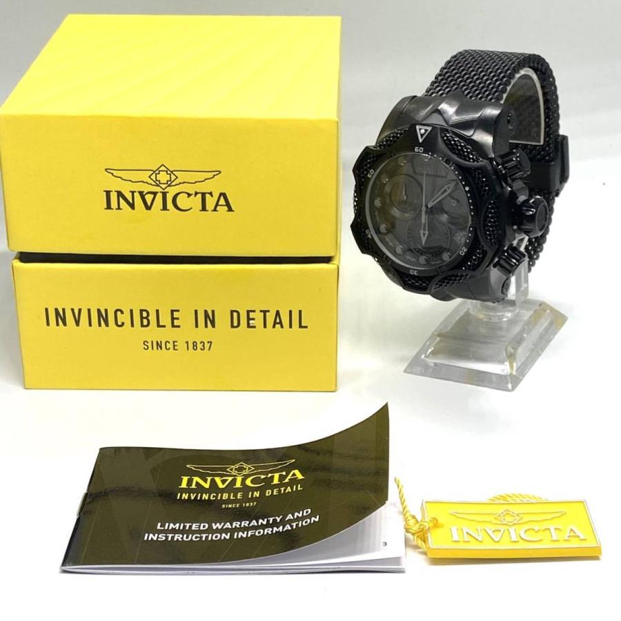 【定価25万円！】★激レア! ●デカ重! インビクタ invicta ベノム 黒 メンズ ブラック メンズ 腕時計 クロノグラフ デイト クォーツ｜krnnzk｜09