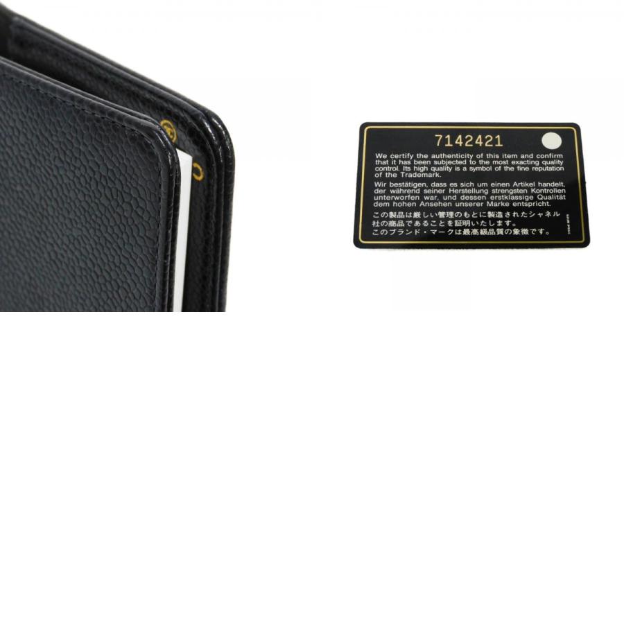 通販超高品質 シャネル ココマーク アジェンダ MM 手帳カバー エンボス カーフ 6穴式 スナップボタン 7番台 CCマーク キャビアスキン ブラック A07013 