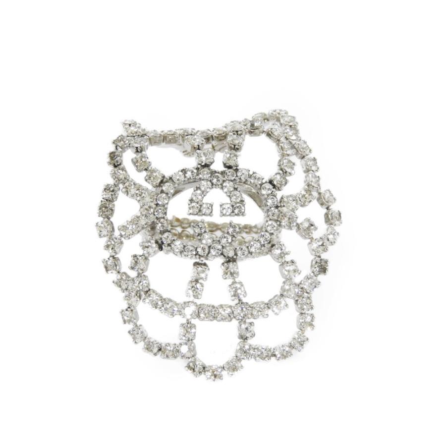 グッチ Gg クリスタルレース リング 指輪 M ラインストーン シルバー 中古 d Brandshop Krone 通販 Yahoo ショッピング