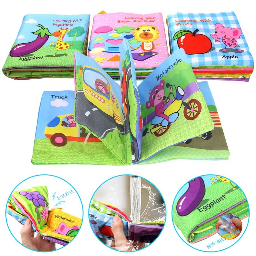 Coolplay 布絵本 カシャカシャ 赤ちゃん 音の鳴る絵本 えほん カラフル 4冊セット 知育 果物 野菜 形状 乗り物 音の出る絵本洗濯可手頃サイズ厚め B07cxp4j1v Frontier Yahoo ショップ 通販 Yahoo ショッピング