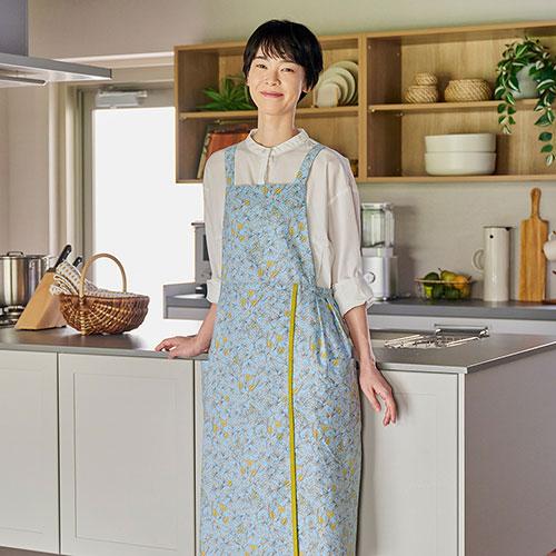 レップ エプロン ボタニカル2 大人フェミニンなスタイルを演出するエプロンシリーズ ライトブルー REP-556535 | ブランド登録なし | 02
