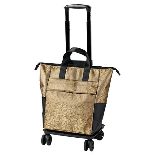 レップ　4輪カート リーフレース 横押し カート・トートバッグの2WAY仕様 ジャガード織の優雅なデザイン ベージュ　REP575932 レップ 4輪カート リーフレース 横押し カート・トートバッグの2WAY