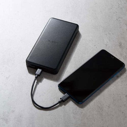 エレコム リン酸鉄モバイルバッテリー/12000mAh/USB Power Delivery/20W出力/USB-A出力1ポート/USB-C入出力1ポート/ブラック DE-C39-12000BK｜krypton｜05