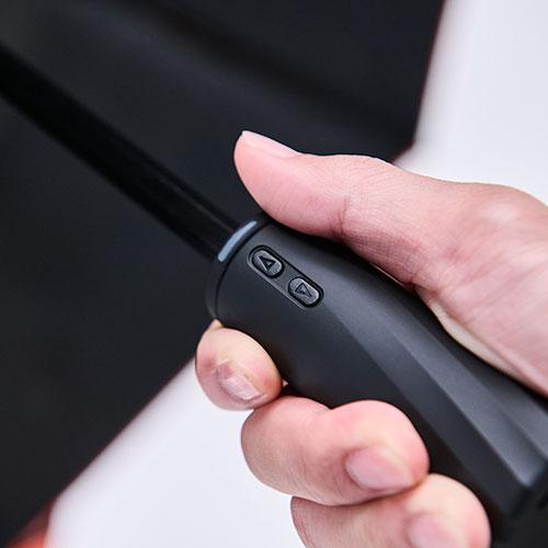 三国 60cm 電動折りたたみ傘 CAN 親指ひとつでラクラク開閉 片手で開けるスマート傘 ジェンダーレスデザイン ブラック C2100102 | ブランド登録なし | 05